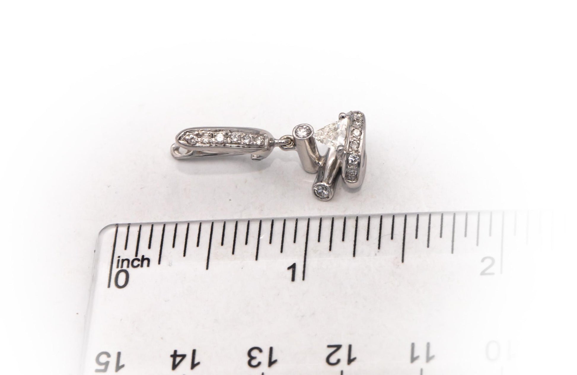 Custom Rare 18k White Gold 0.85CT VS Diamond Drop Dangle Earrings