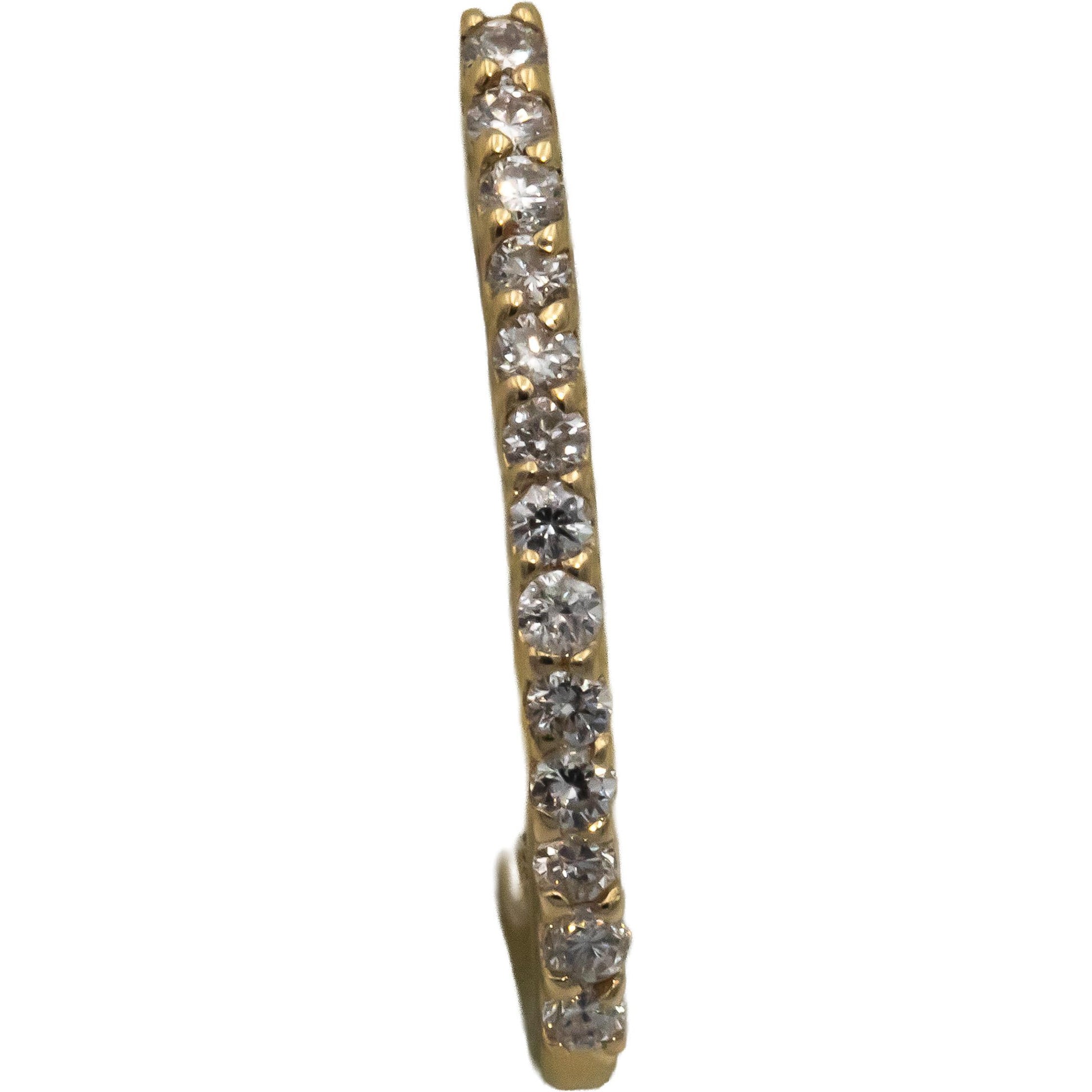 14k Yellow Gold 0.25CT Round Cut Diamond Hoop Huggie Earrings