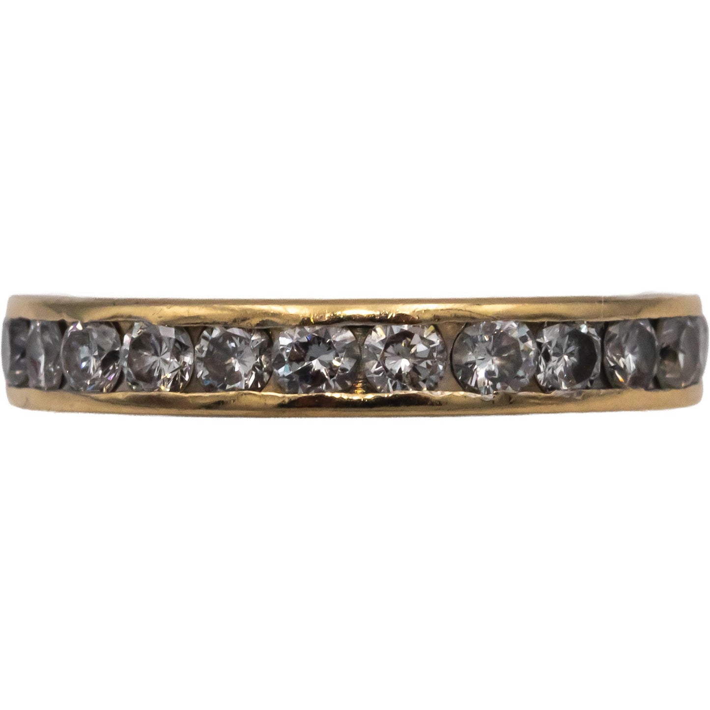 14k Yellow Gold Round Channel Set Diamond Eternity Band Ring 1.05CT Size 5.5