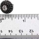 14k White Gold White and Black Diamond Cluster Stud Earrings 2.50CT