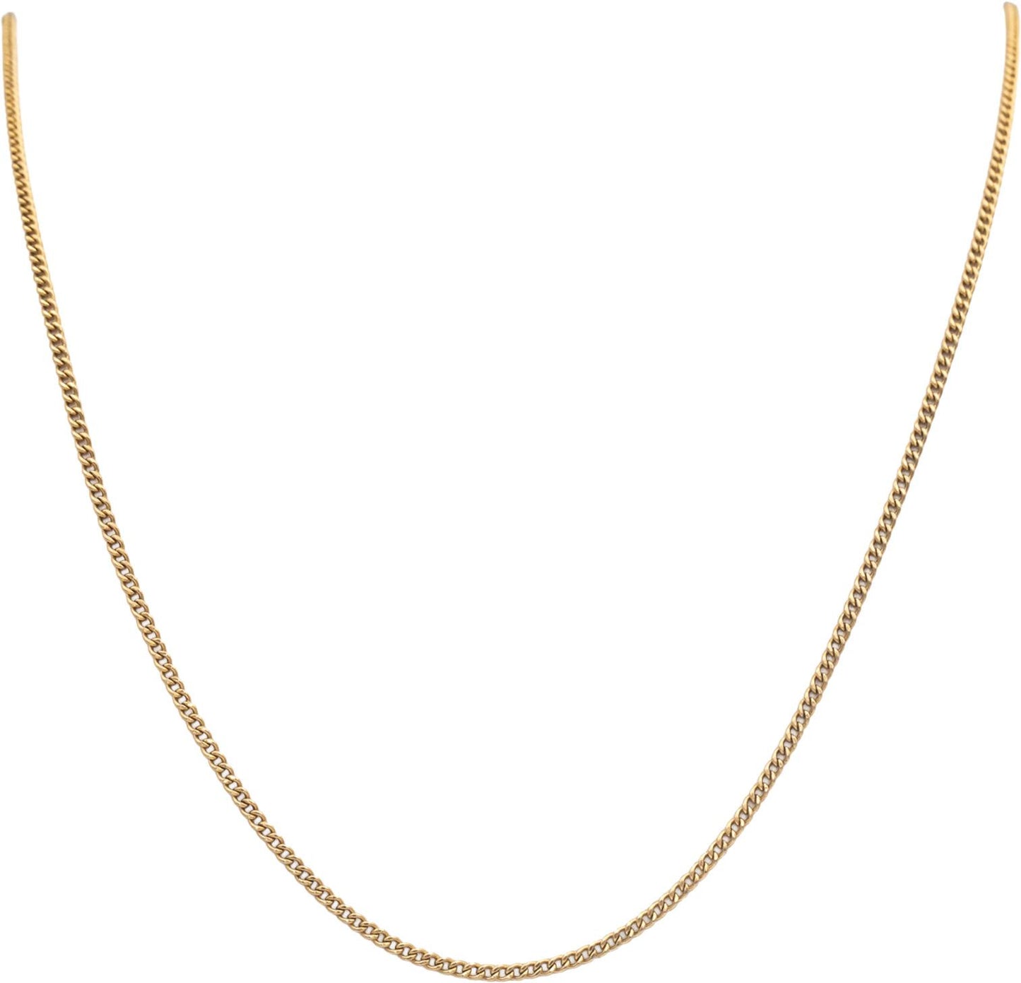 14k Yellow Gold 30" Long/2.0mm Wide Curb Cuban Link Chain Slip-On Necklace