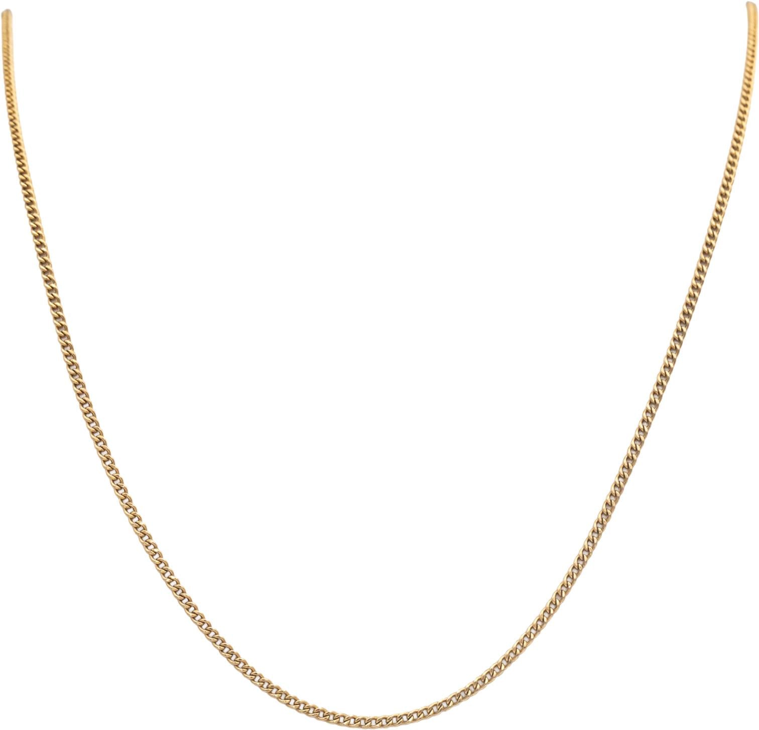 14k Yellow Gold 30" Long/2.0mm Wide Curb Cuban Link Chain Slip-On Necklace