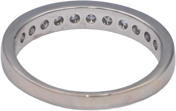 14k White Gold 0.50CT Round Cut Diamond Band Ring Size 7.75