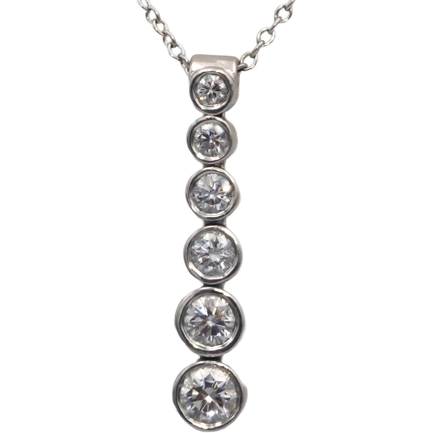 TIFFANY & CO Platinum 0.50CT VS Diamond Jazz Pendant Necklace $6400 Retail