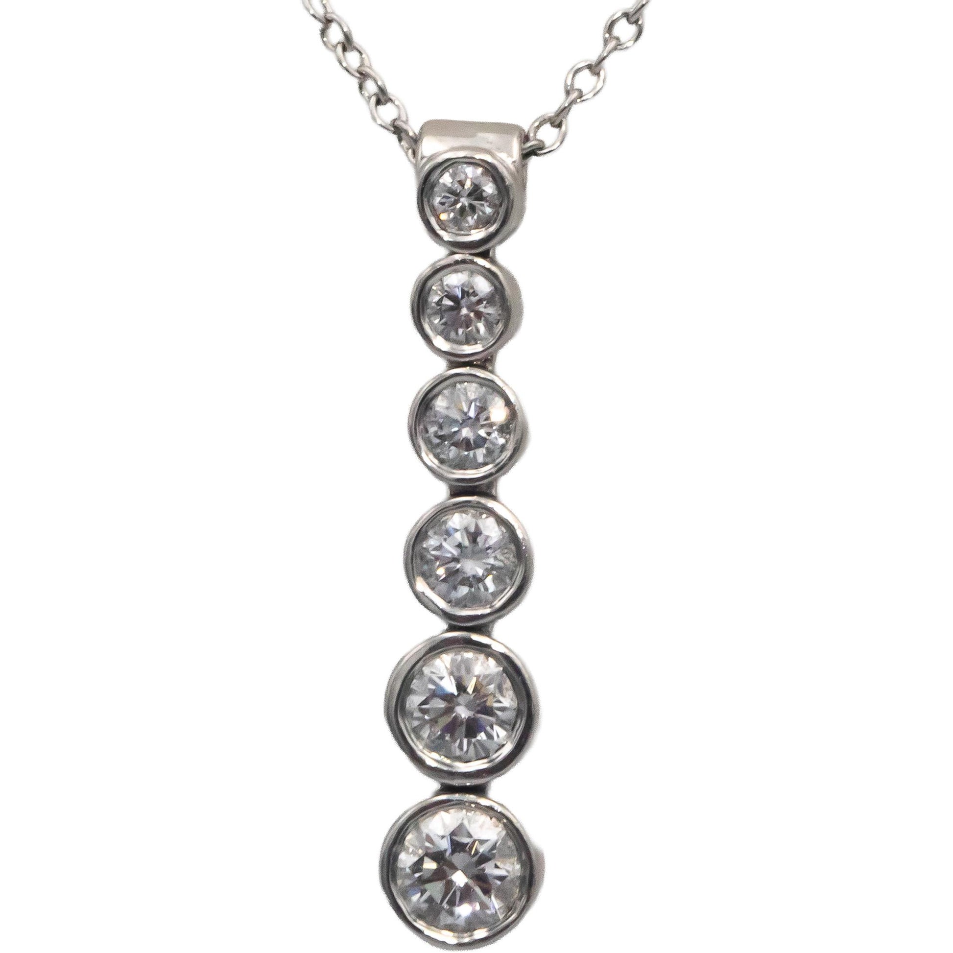 TIFFANY & CO Platinum 0.50CT VS Diamond Jazz Pendant Necklace $6400 Retail