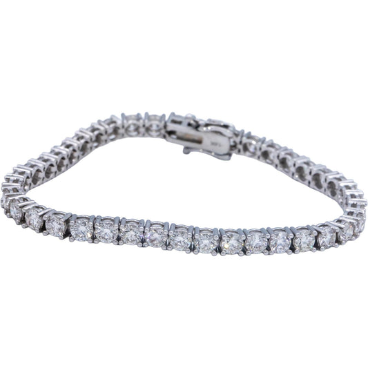 Round Cut Diamond 14k White Gold VS Tennis Bracelet 10.01CT