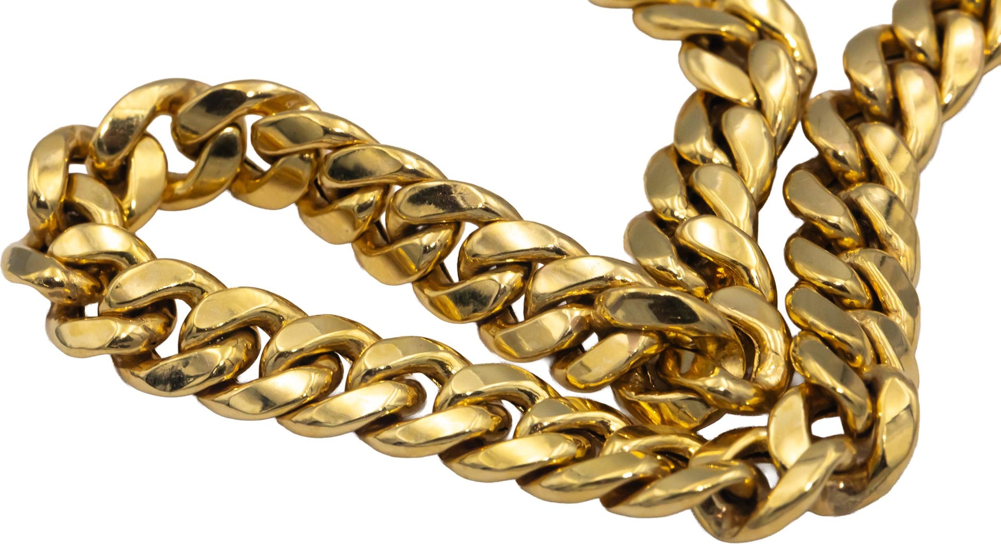 10k Yellow Gold Jewelry 22" Long/7.7mm Wide Hollow Cuban Link Chain Necklace