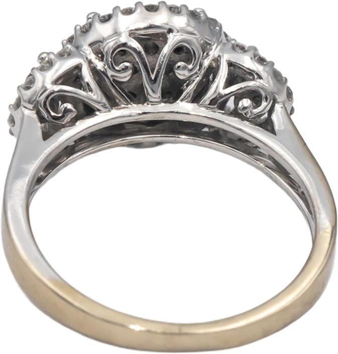 10k White Gold 0.75CT Round Cut Diamond Cluster Cocktail Ring Size 6.25
