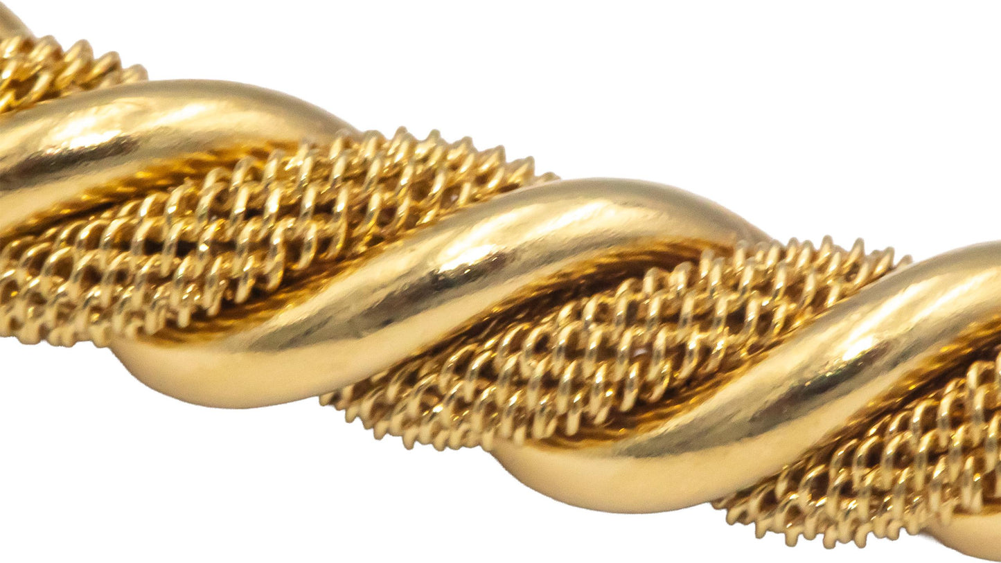 DAVID YURMAN 18k Yellow Gold Jewelry Twisted Open Bangle Cuff Bracelet