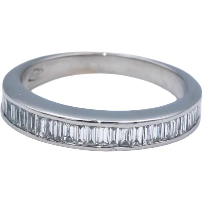 18k White Gold 0.50CT VS Baguette Cut Diamond Channel Set Band Ring Size 5.5