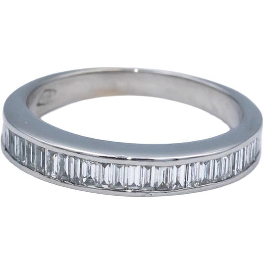 18k White Gold 0.50CT VS Baguette Cut Diamond Channel Set Band Ring Size 5.5