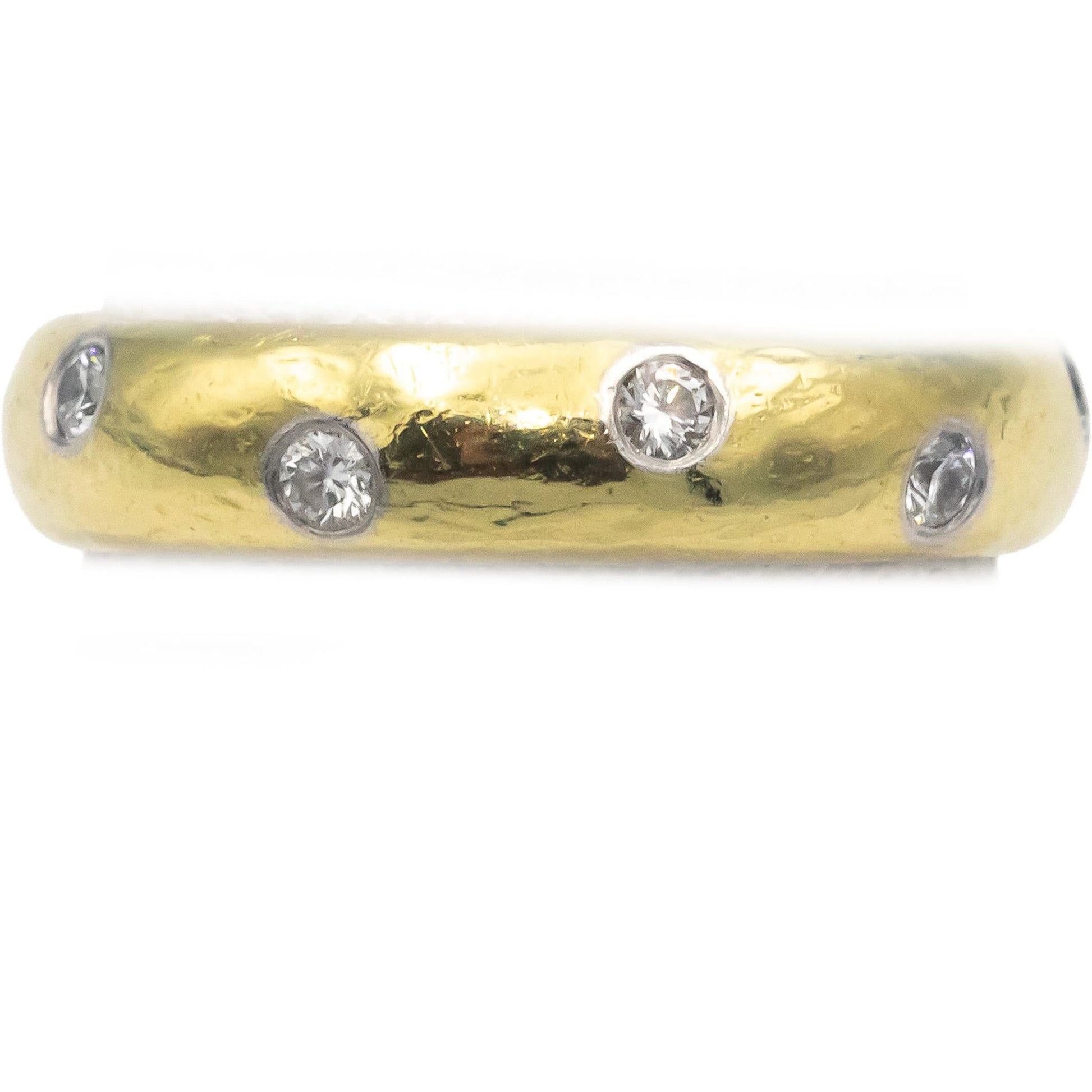 TIFFANY & CO. 18k Gold & Platinum 0.30CT Diamond Etoile Band Ring $4800 Retail
