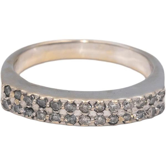 Diamond 18k White Gold Jewelry Round Cut Anniversary Band Ring 0.25CT Size 6.5