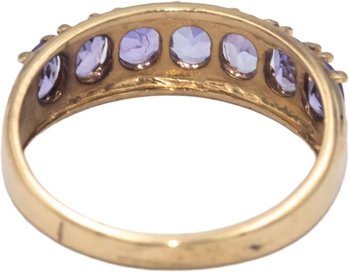 Tanzanite Oval Cut 10k Yellow Gold Jewelry Band Ring 1.0CT Size 6
