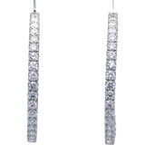 14k White Gold Round Lab Grown Diamond Inside Out Hoop Earrings 6.0CT