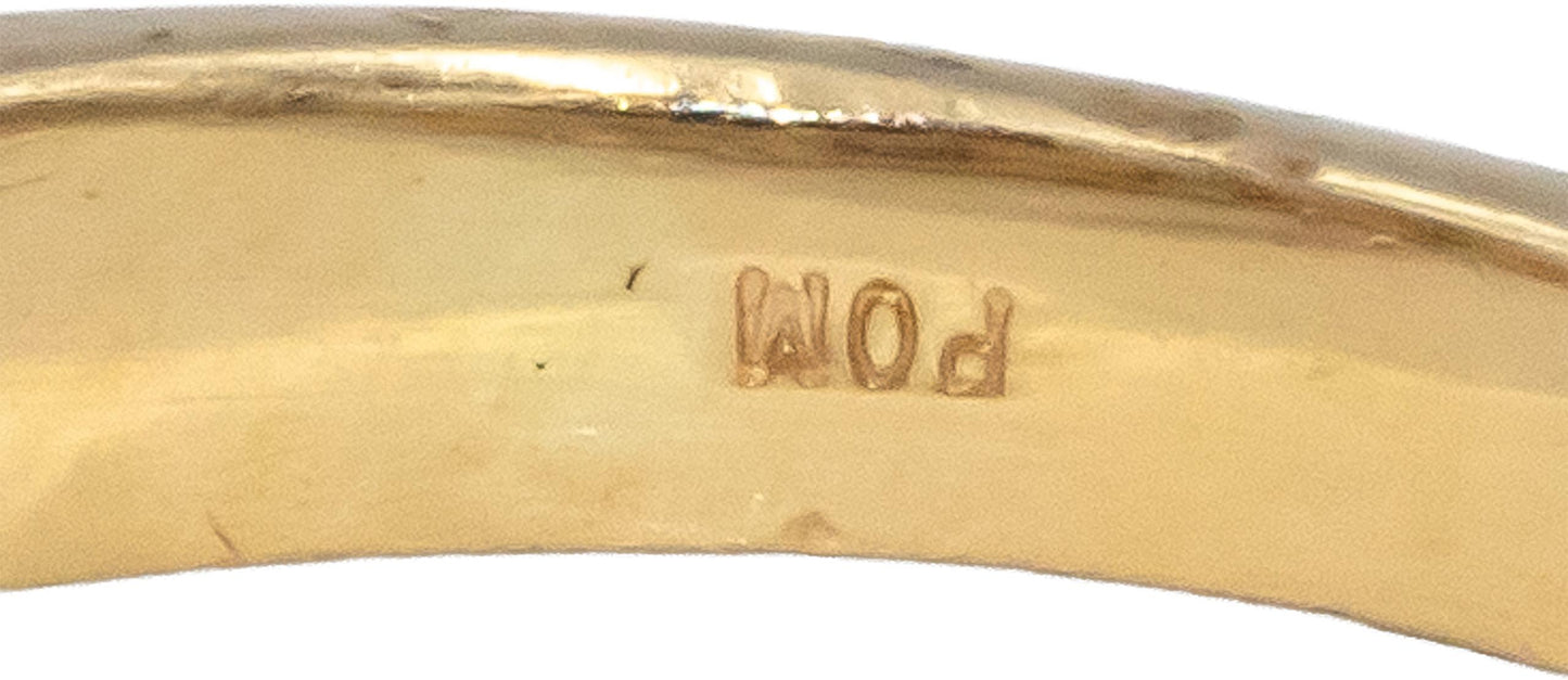 Round & Baguette Diamond 14k Yellow Gold Cocktail Ring 0.75CT Size 6.25