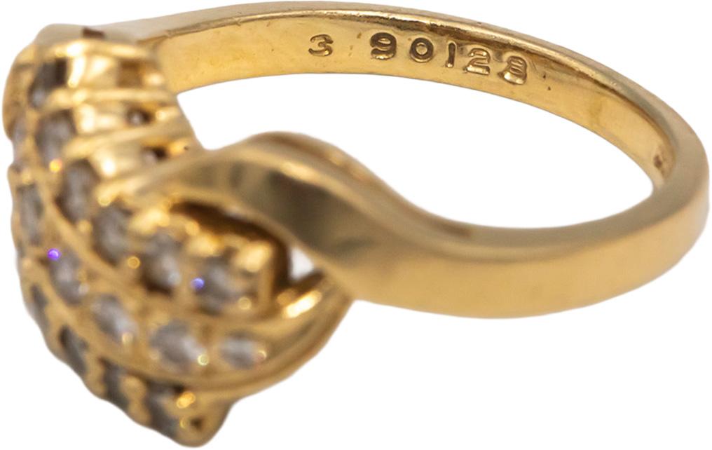 ART CARVED 14k Yellow Gold Round Diamond Cocktail Ring 0.45CT Size 4.75