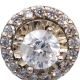 Round Diamond 14k White Gold Flower Cluster Stud Screw Back Earrings 2.79CT