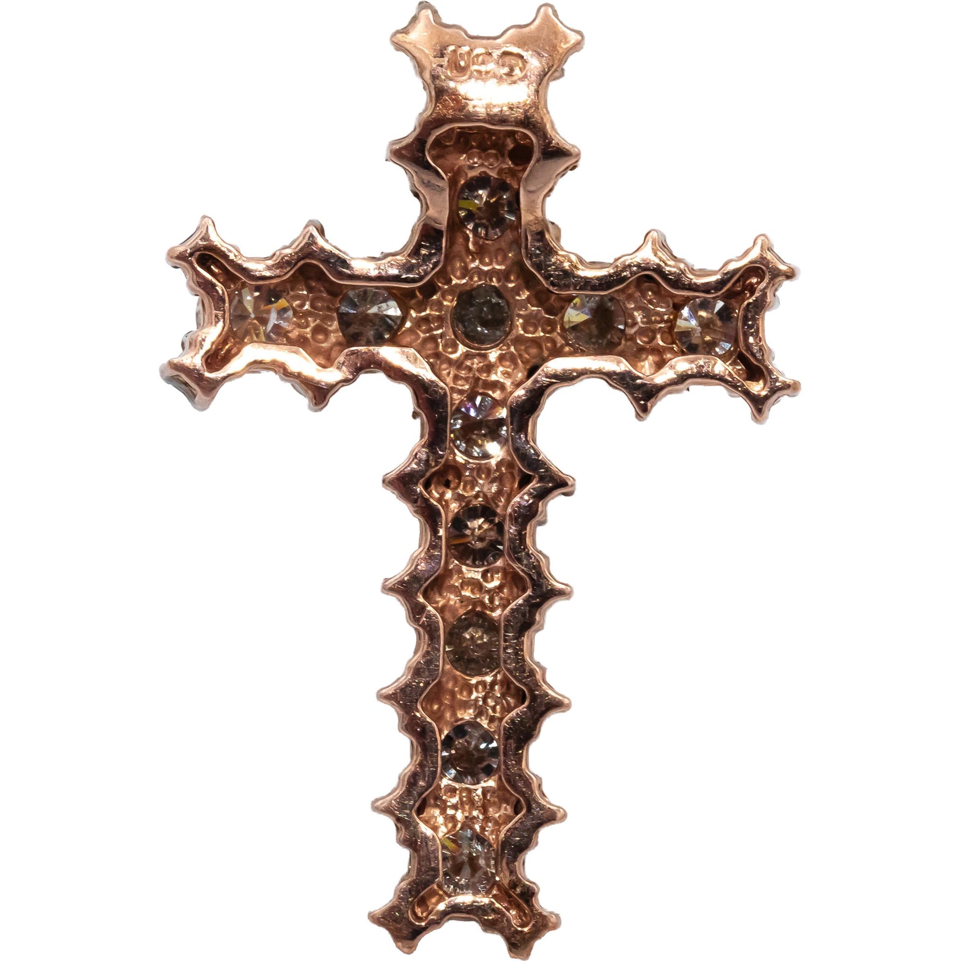Round Diamond 14k Rose Gold Jewelry Cross Crucifix Pendant 4.43CT