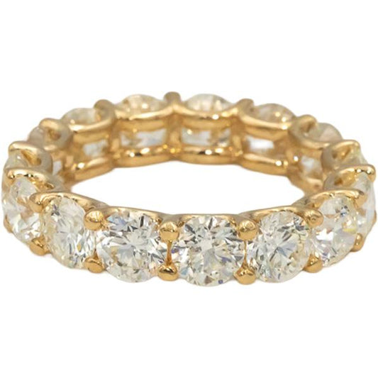 14k Yellow Gold VS Round Diamond Eternity Band Ring 5.82CT Size 7.25