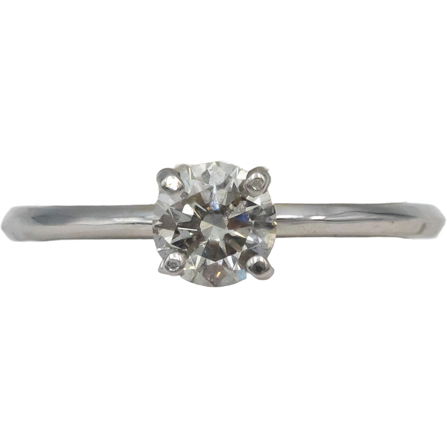 14k White Gold Round Diamond Solitaire Engagement Ring 0.58CT Size 6