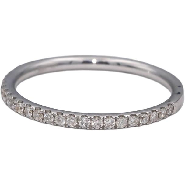 ODELIA 18k White Gold Round Diamond Band Ring 0.25CT Size 7
