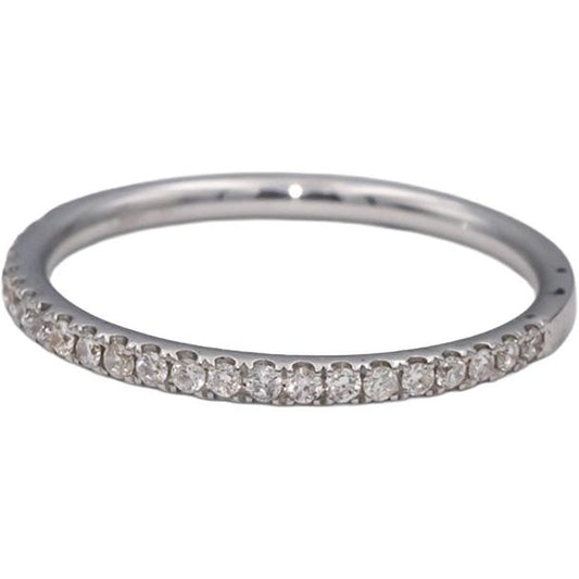 ODELIA 18k White Gold Round Diamond Band Ring 0.25CT Size 7