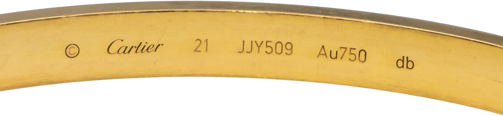 CARTIER 18k Gold Love Collection Screw Motif 6.0mm Bangle Bracelet Size 21 $7950