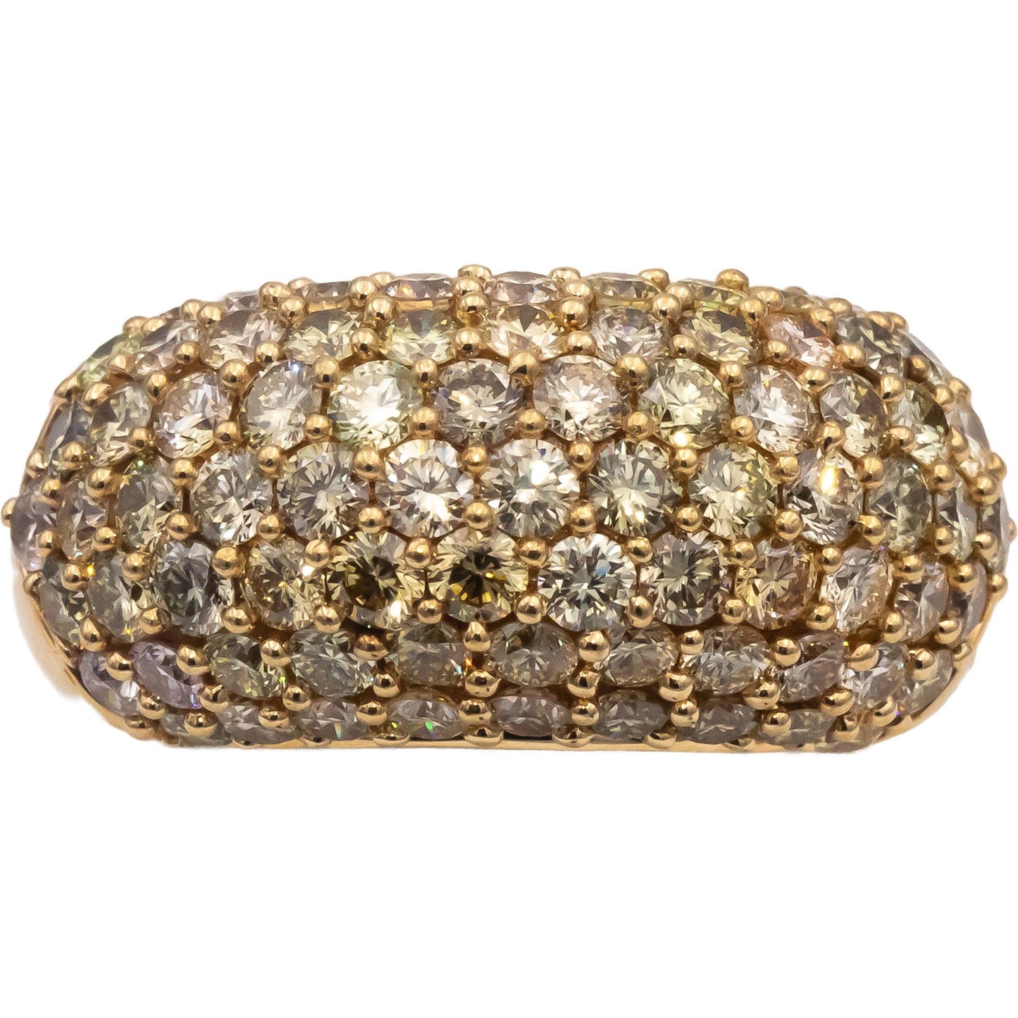 14k Yellow Gold Round Diamond Cluster Dome Ring 2.40CT Size 8