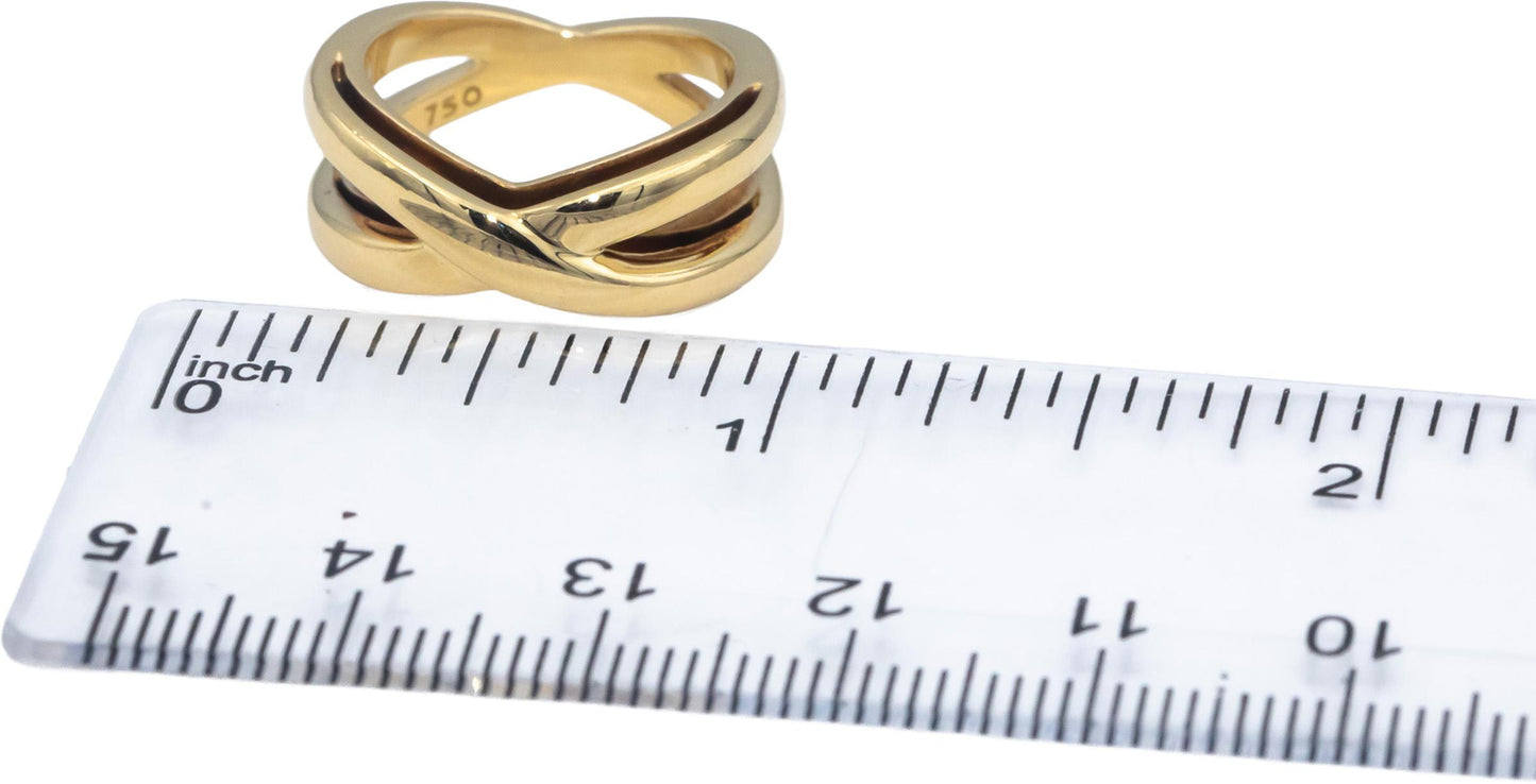 TIFFANY & CO. 18k Yellow Gold Infinity Double Cross Ring Size 5