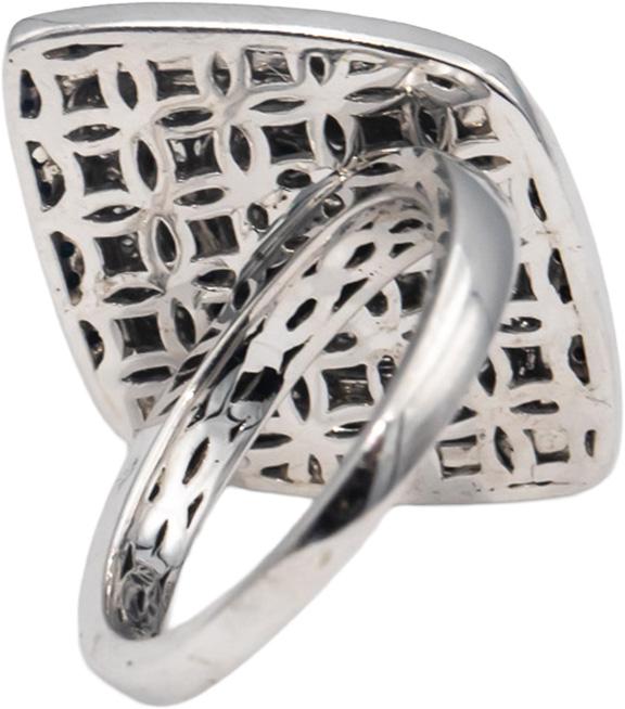 14k White Gold Round White and Black Diamond Cocktail Ring 1.0CT Size 7