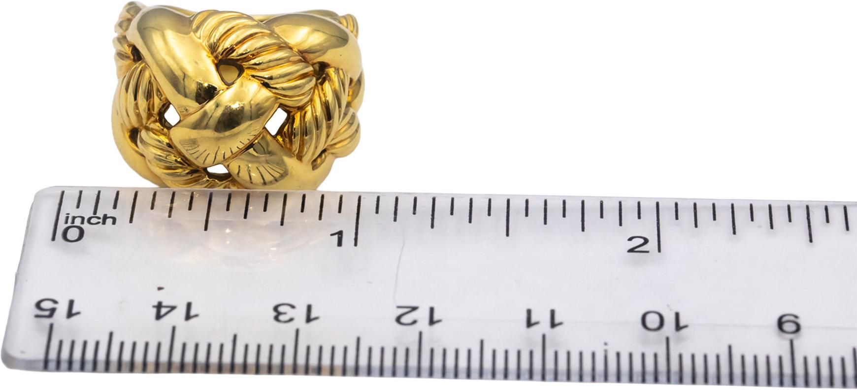 DAVID YURMAN 18k Yellow Gold Woven Knot Cocktail Ring Size 7