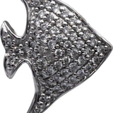 18k White Gold Round Diamond Cluster Tropical Angel Fish Stud Earrings 0.40CTW