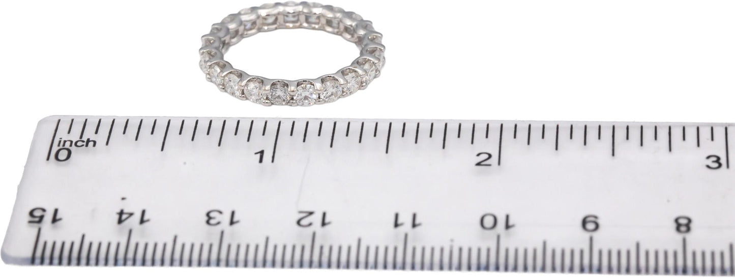 18k White Gold Round Diamond Eternity Band Ring 1.80CT Size 6