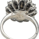 Vintage 18k White Gold VS Diamond Cluster Cocktail Ring 0.75CT Size 8.5