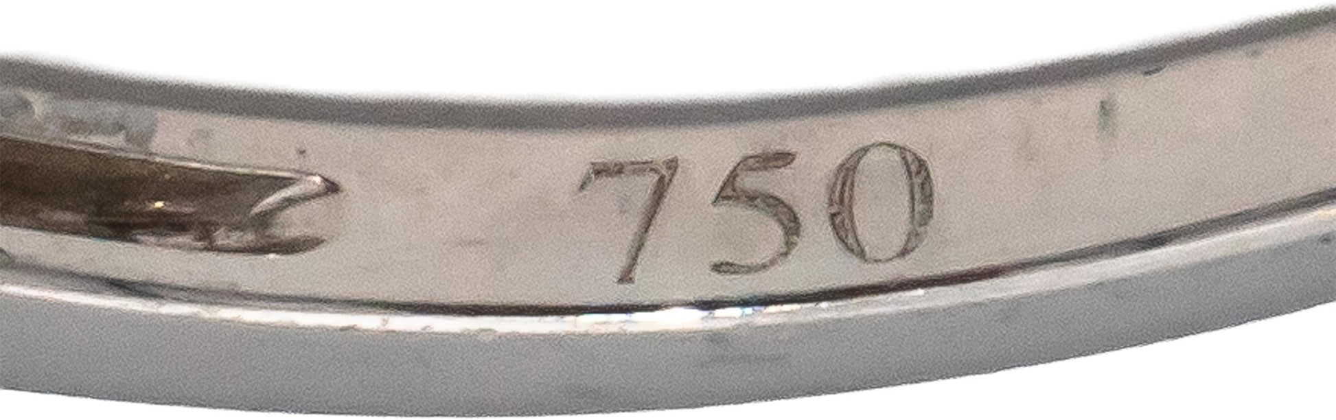 18k White Gold VS Emerald & Round Diamond Band Ring 0.15CT Size 7.25