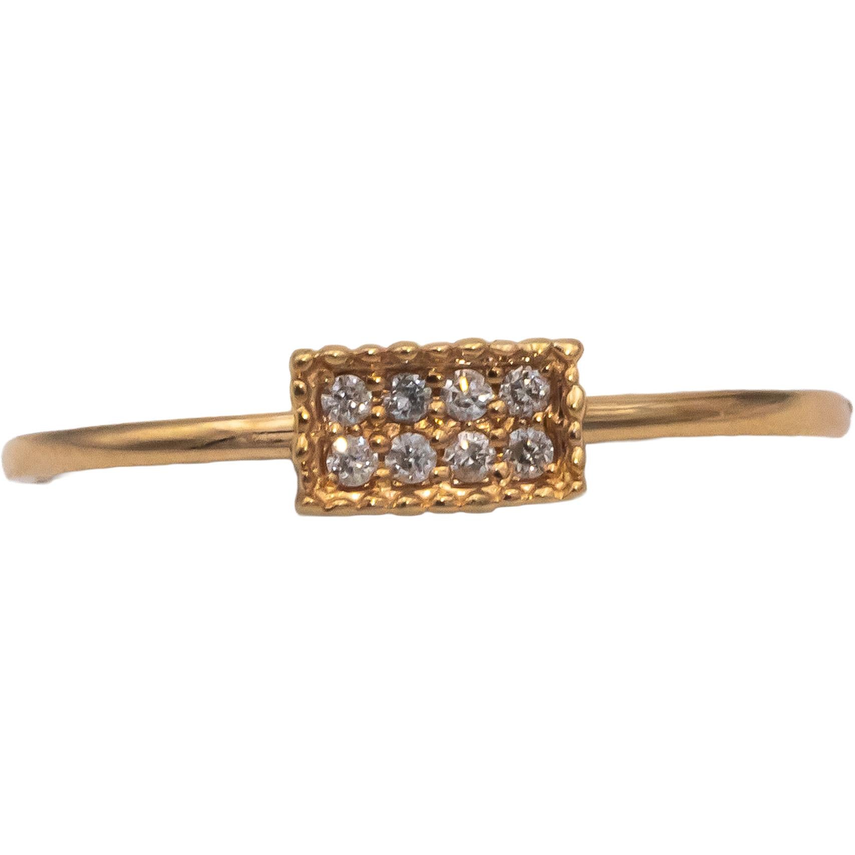 18k Rose Gold VS Round Diamond Band Ring 0.07CT Size 6