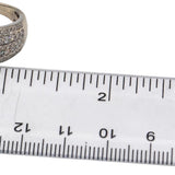 10k White Gold Round Diamond Wide Band Ring 1.0CT Size 8.5