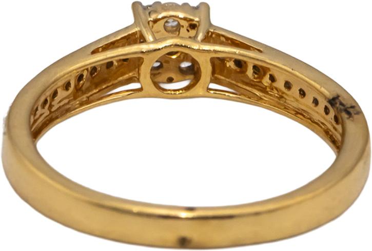 18k Yellow Gold VS Round Diamond Cocktail Ring 0.23CT Size 6.25