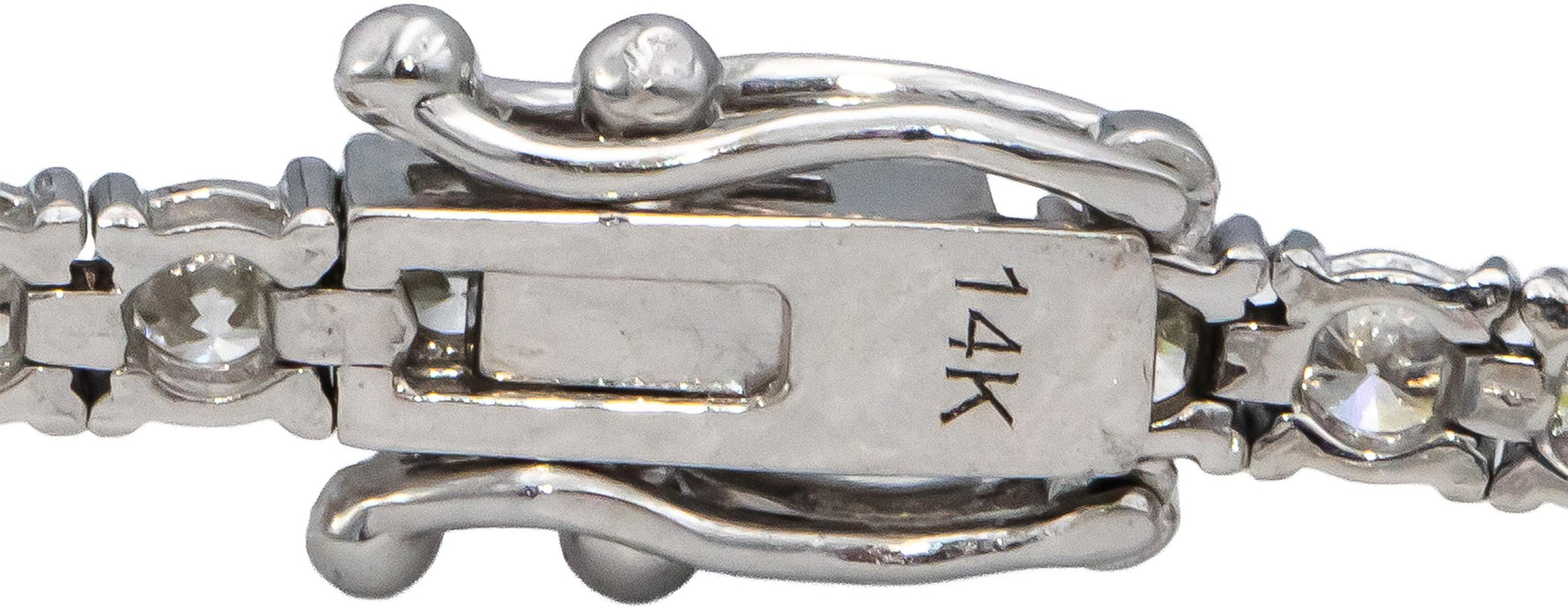 14k White Gold VS Round Diamond Tennis Bracelet 4.51CT