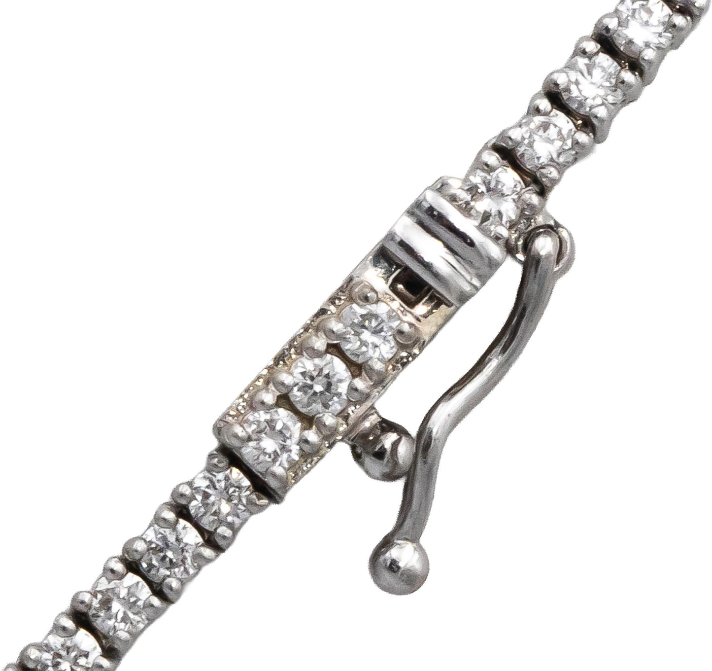 14k White Gold VS Round Diamond Tennis Necklace 4.48CT