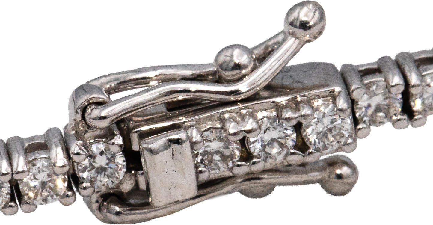 14k White Gold VS Round Diamond Tennis Bracelet 2.09CT