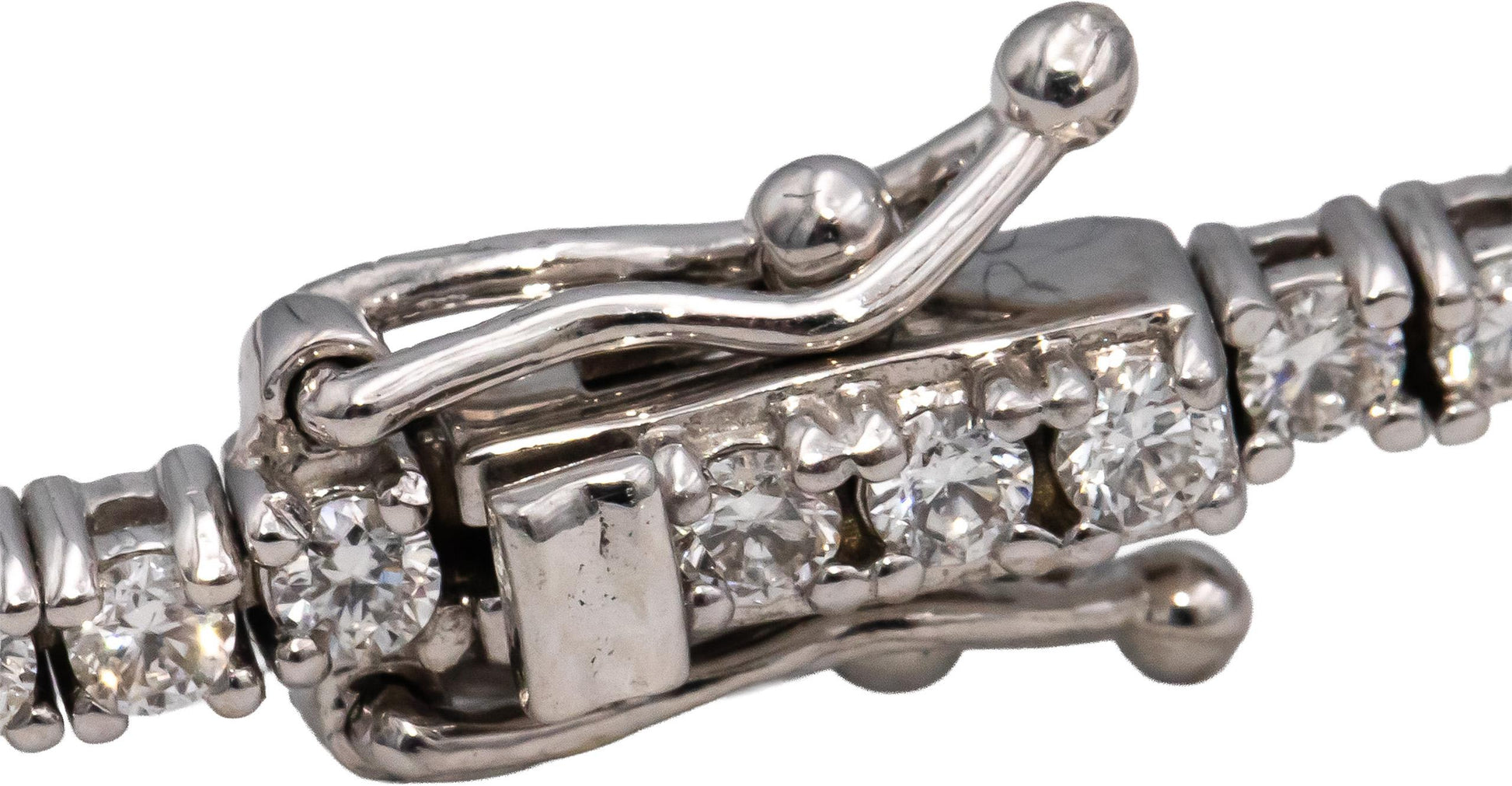 14k White Gold VS Round Diamond Tennis Bracelet 2.09CT