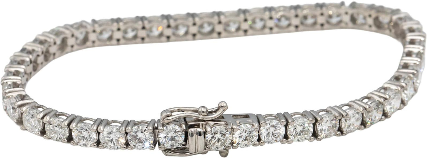 14k White Gold Round Diamond Tennis Bracelet 11.05CT