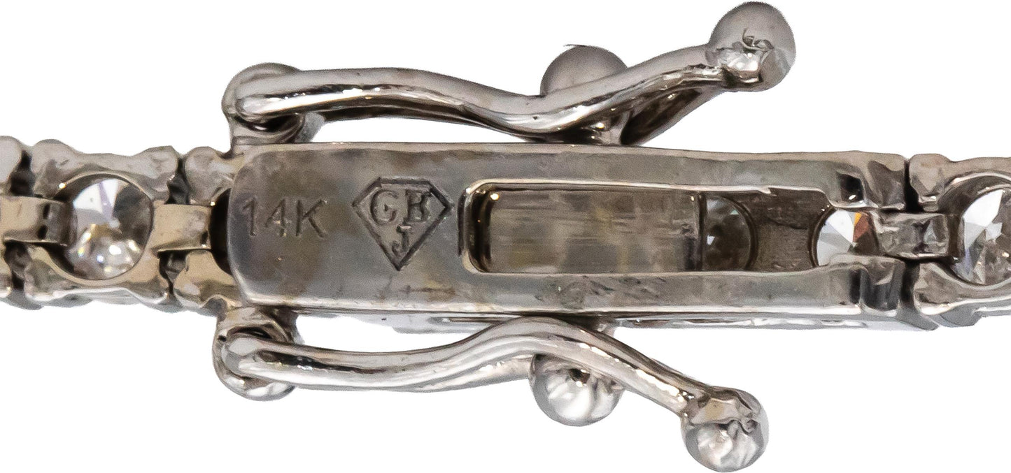 14k White Gold VS Round Diamond Tennis Bracelet 4.65CT