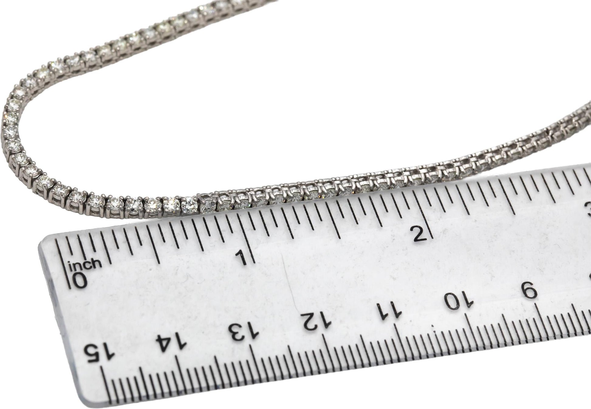 14k White Gold VS Round Diamond Tennis Necklace 7.76CT