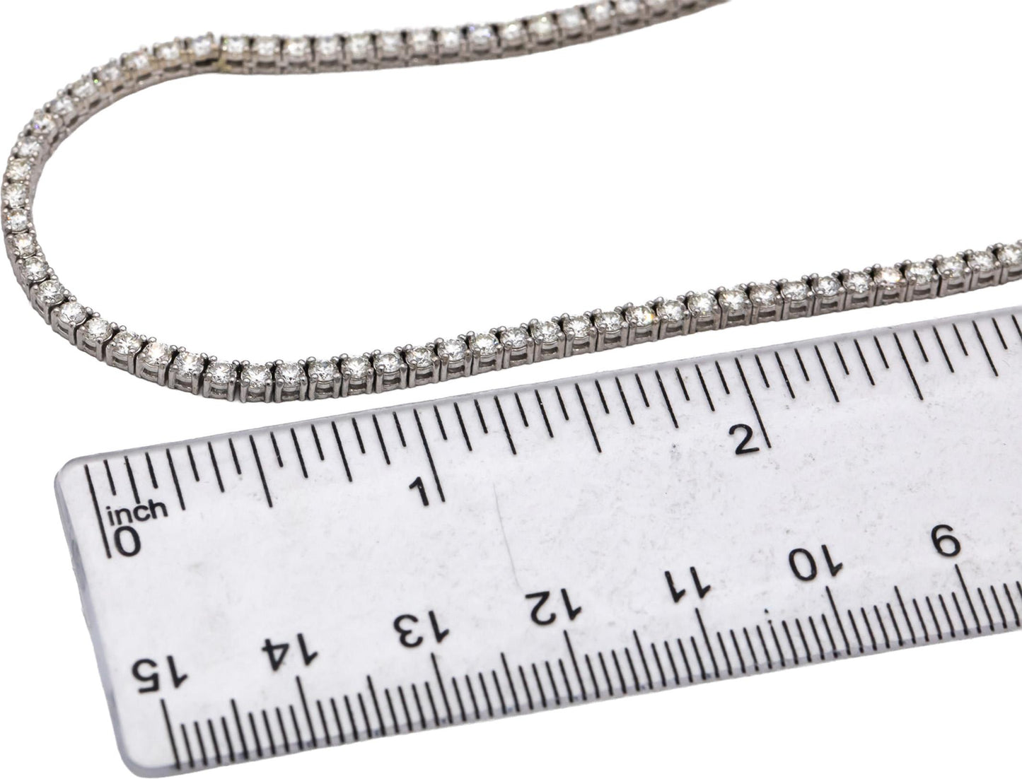 14k White Gold VS Round Diamond Tennis Necklace 7.78CT