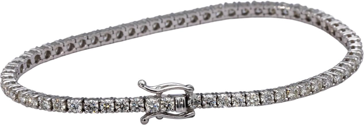 14k White Gold VS Round Diamond Tennis Bracelet 4.43CT