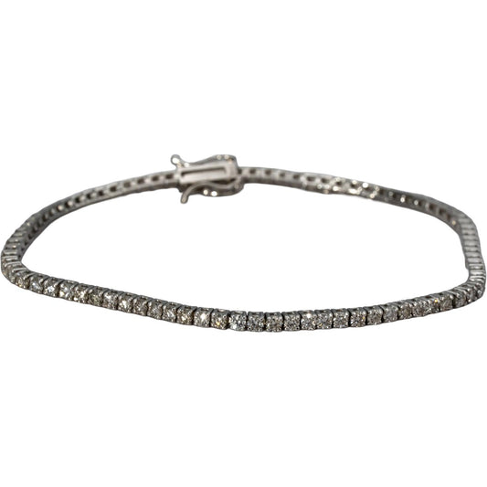 14k White Gold Round Diamond Tennis Bracelet 2.59CT