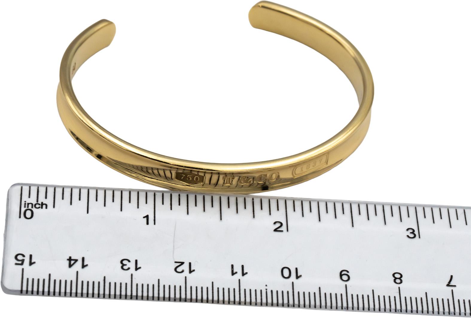 TIFFANY & CO. 18k Yellow Gold 1837 Cuff Bracelet